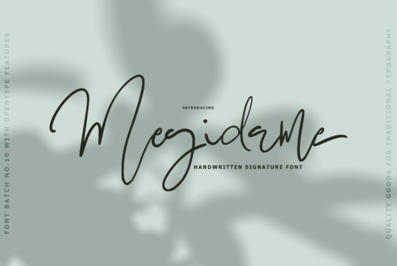 Megidame Script Handwritten Font for Branding and Quotes
