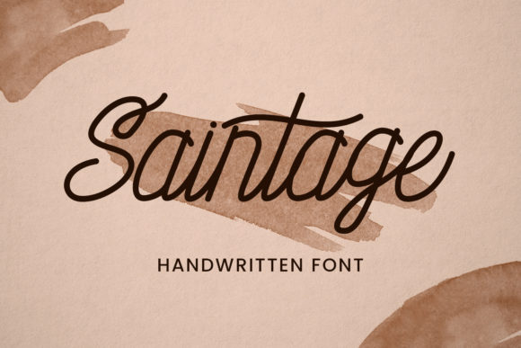 Saintage Font: Elegant Script Handwritten Fonts for Small Business Branding